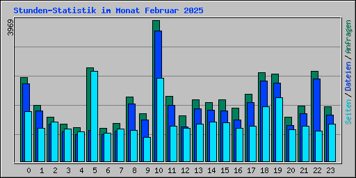 Stunden-Statistik im Monat Februar 2025